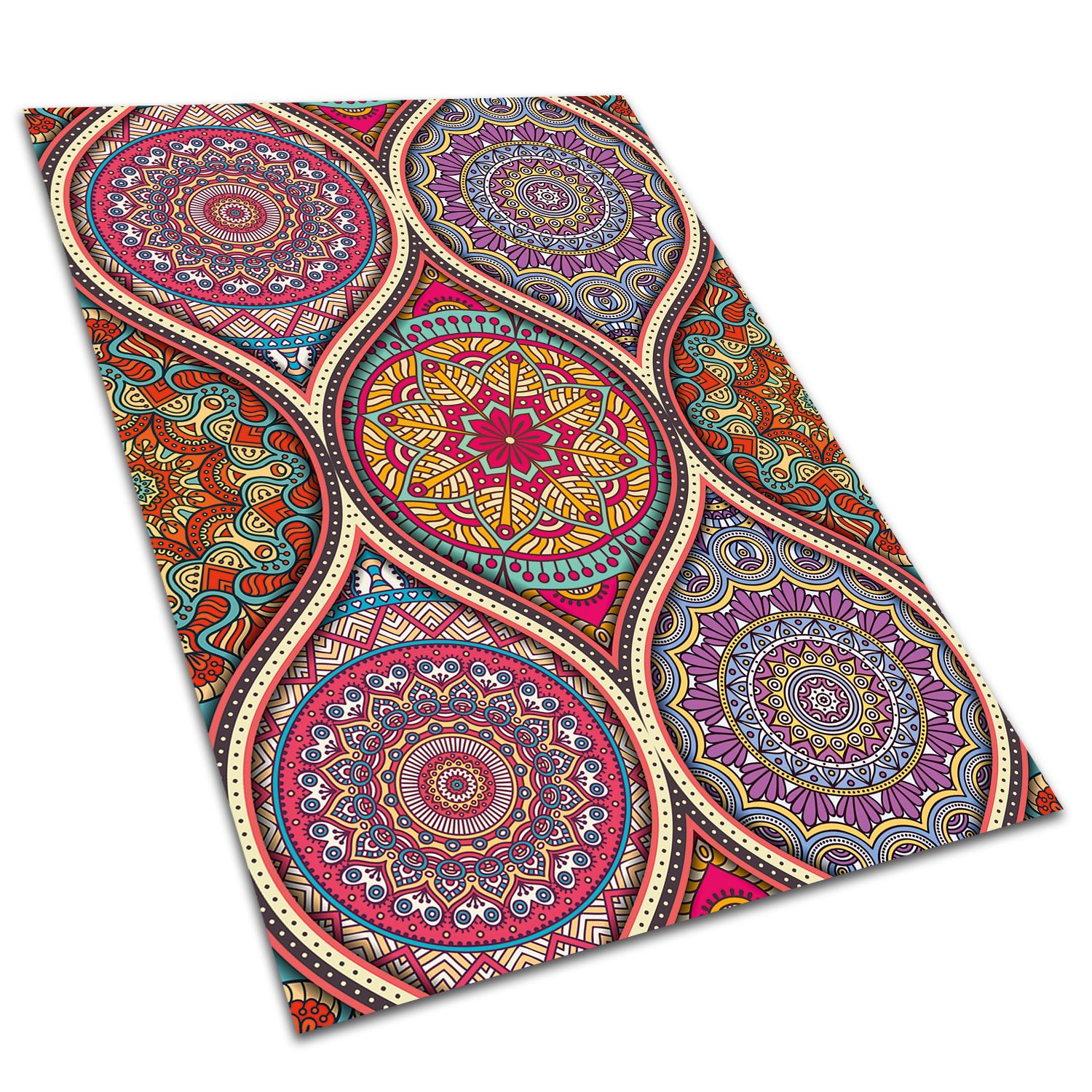 Mata winylowa kolorowa mandala boho dywan winylowy do dzieci dekoracyjny 120x80 cm – Tulup