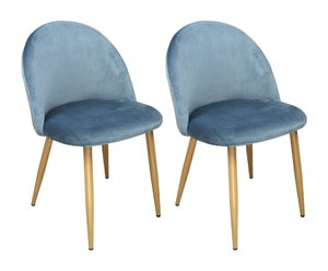 Sedia imbottita in velluto carta da zucchero Sophie (2 pz