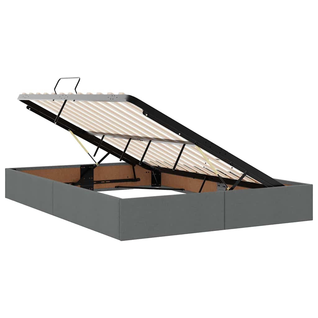 Lit avec rangement et matelas gris foncé 140 x 200 cm velours - 6