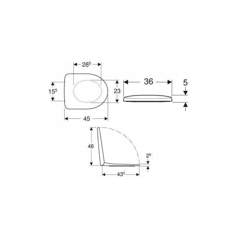 Geberit Sedile per WC Selnova Duroplast con dispositivo anticaduta, bianco (500.335.01.1) - 2