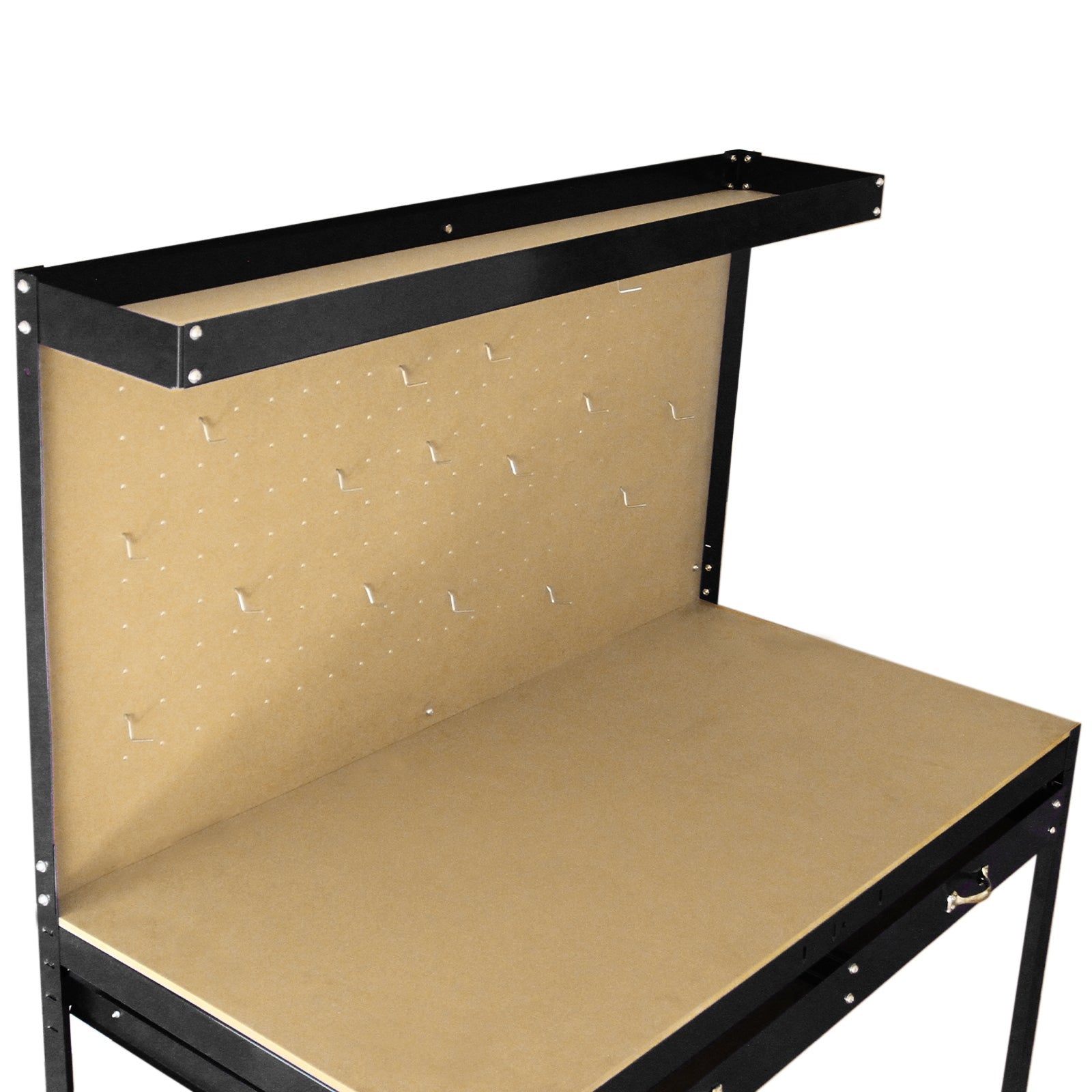 Établi de Travail en Acier Noir Robuste & Panneau Perforé 120 x 60 cm Capacité de 370 kg Assemblage Facile Sans Boulons - 9