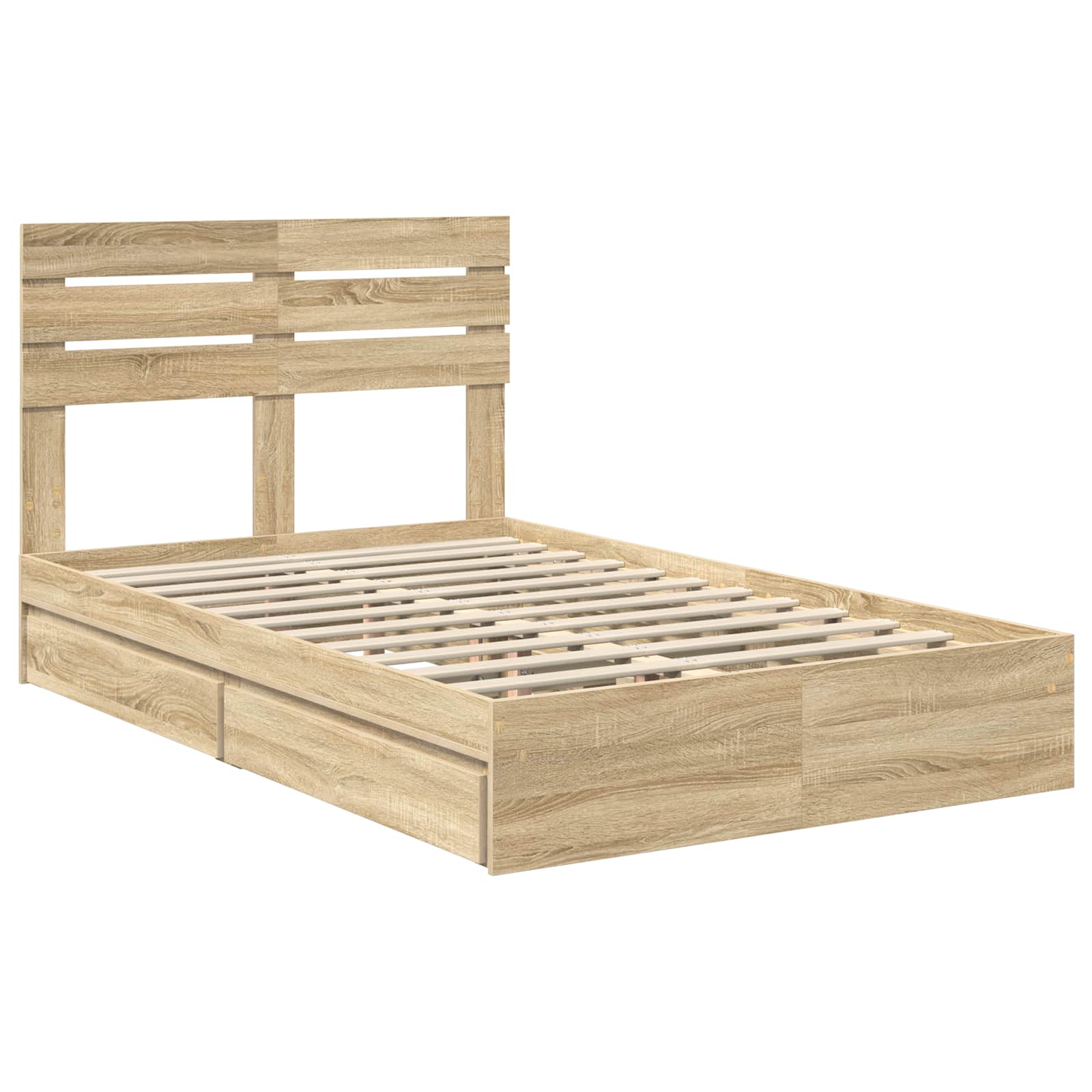 Lit de Rangement Chêne 120 x 200 cm Bois d'ingénierie - 4