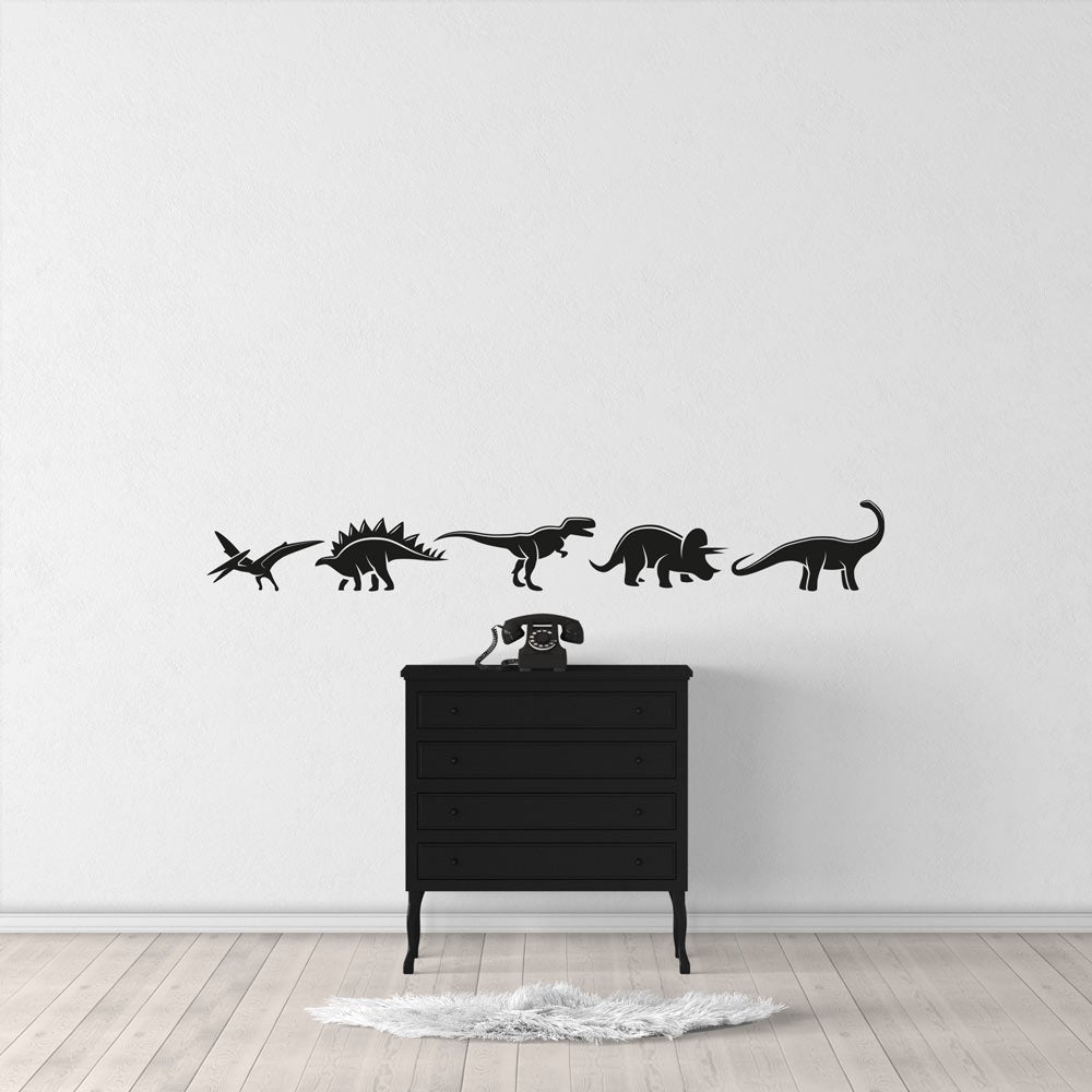 Stickers Dinosaures Silhouettes - XL (Largeur 120cm, Hauteur 75cm) - 3