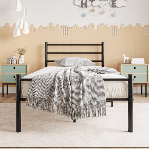 Cama De Metal Negra Moderna De Acero Y Hierro Al Por Mayor