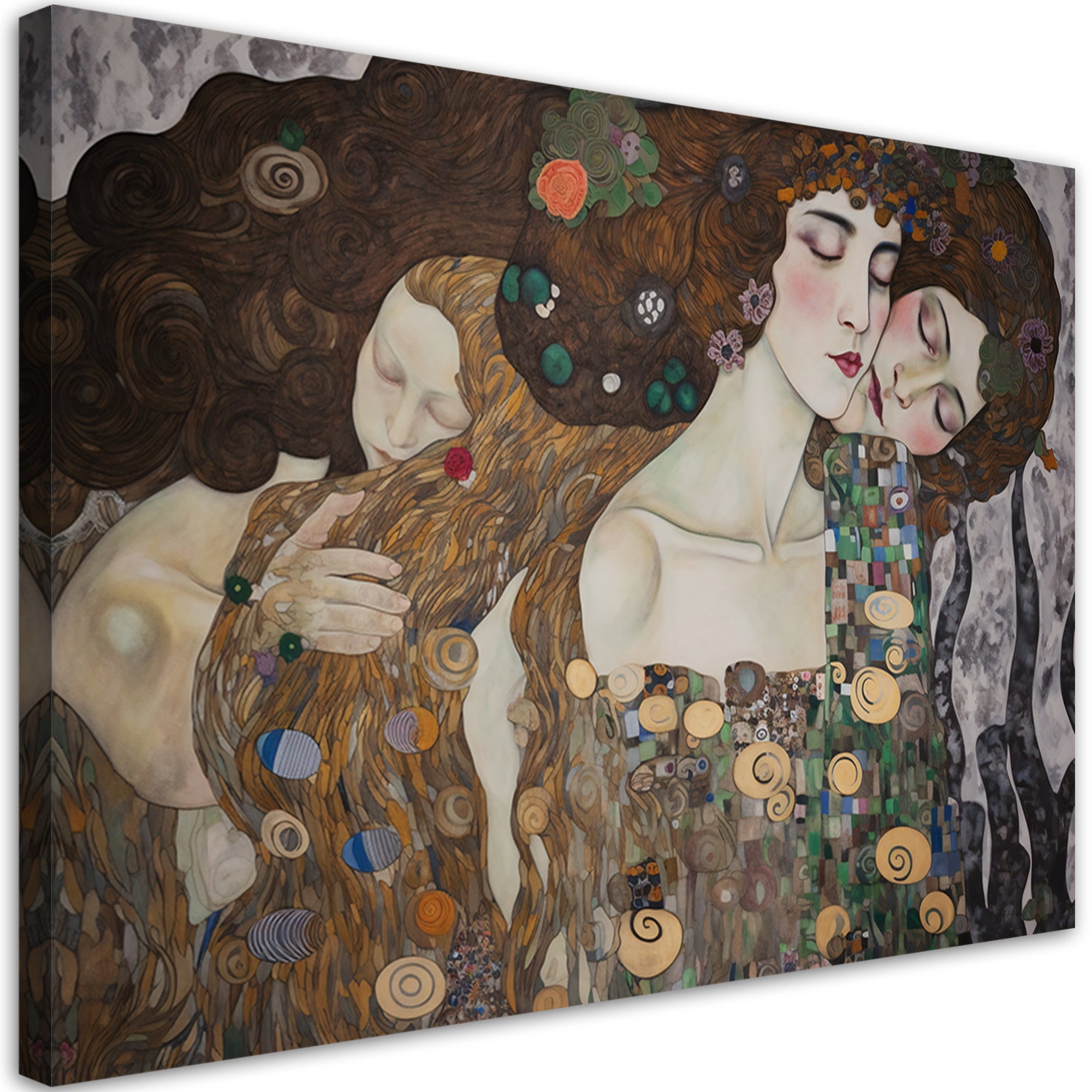 Obraz na płótnie, Pocałunek kobiet - G. Klimt 100x70