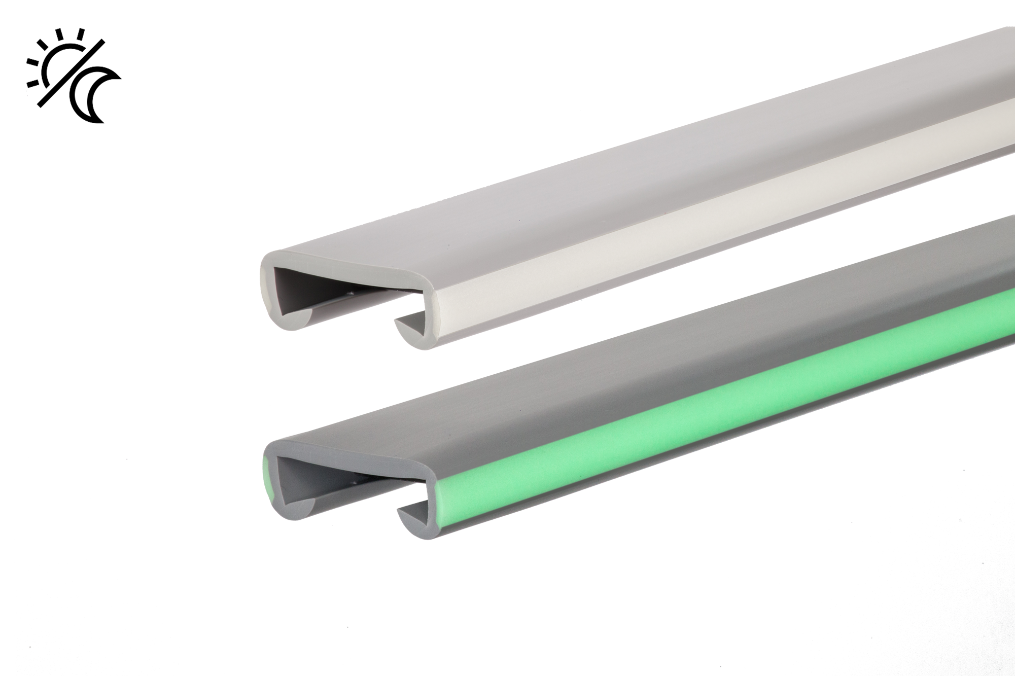 Poręcz PVC 40x8 mm LUX antypoślizgowa - 1 metr, szary