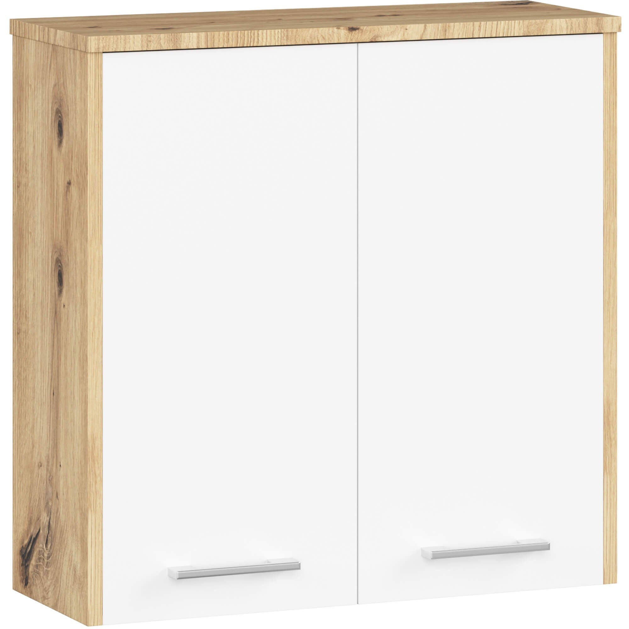 Szafka łazienkowa AKORD FIN Dąb Artisan 60 cm 2 drzwi kolor Biały mat 2 półki 60x22,5x60 cm