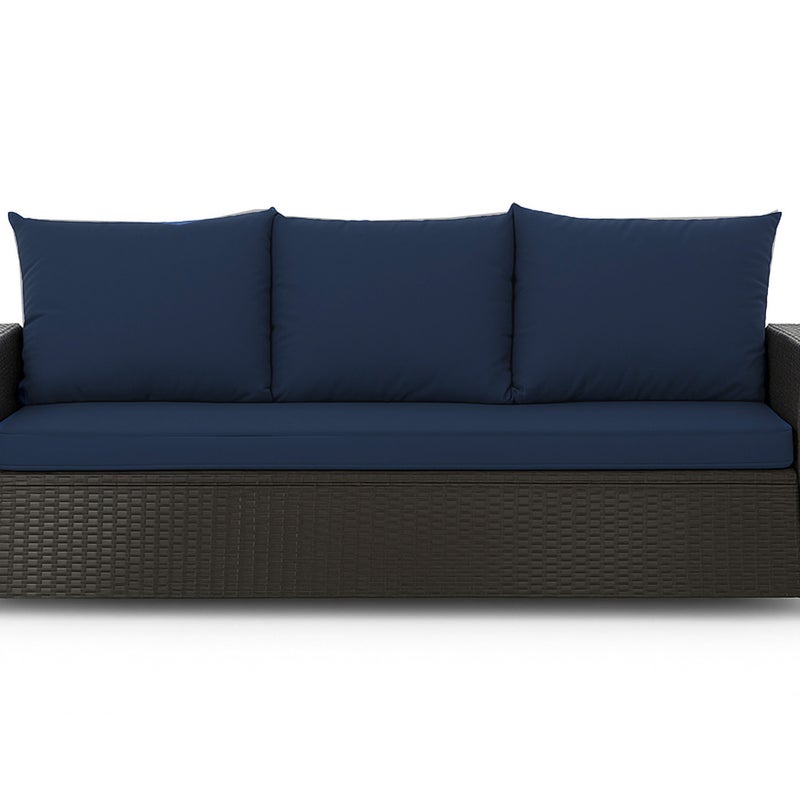 Poduszka ogrodowa na sofę rattanową 150x60x50cm poduszka na meble rattanowe granatowa, poduszka na balkon taras, poduszki na meble ogrodowe