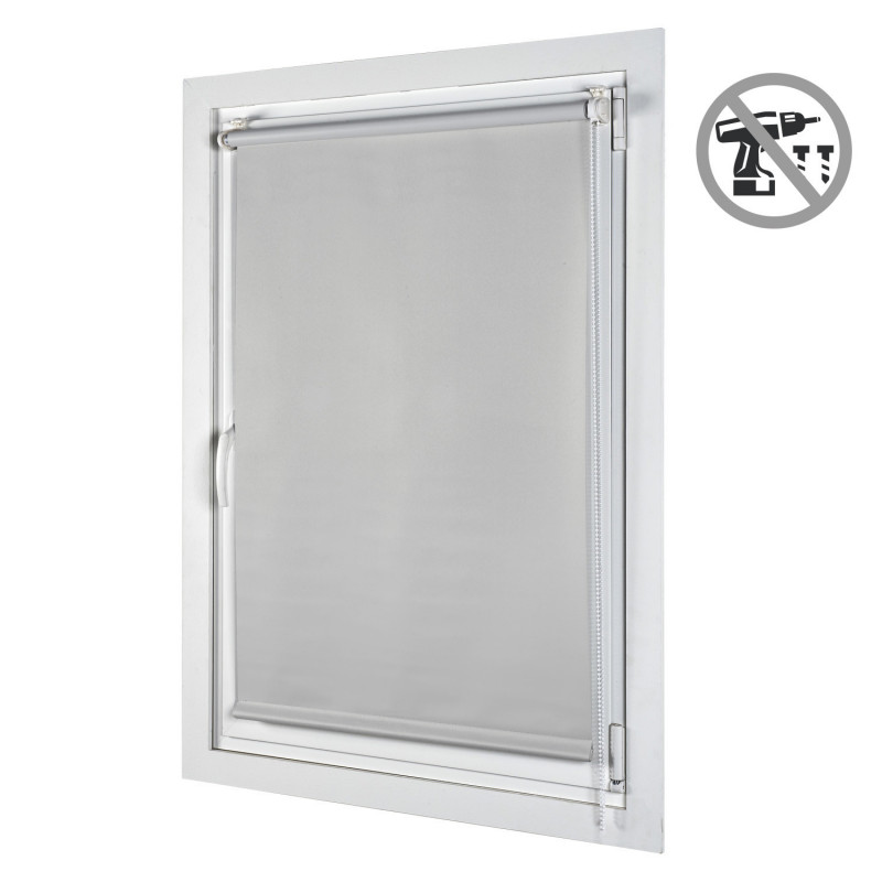 Estor opaco easyfix, estores enrollables de instalación sin taladrar gris 120x180 cm