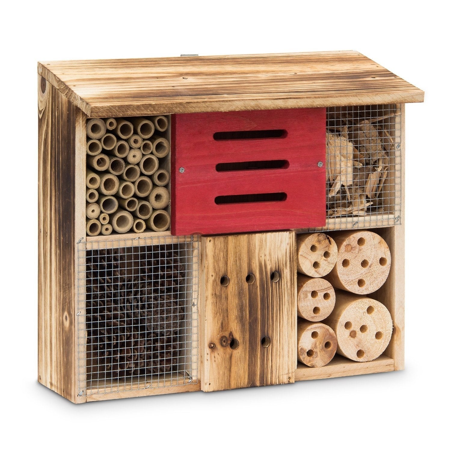 LE PAYSAN Chalet Hôtel à Insectes 5 Chambres – En Pin Naturel | Refuge Abeilles, Coccinelles, Papillons & Chrysopes – Biodiversité & Pollinisation (31x10x48 Cm)