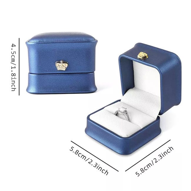 Mini Portagioie Portatile Per Anelli - Scatola In Pelle PU Con 4 Scomparti - Bianca, Ideale Per Viaggio, Regalo Fidanzamento