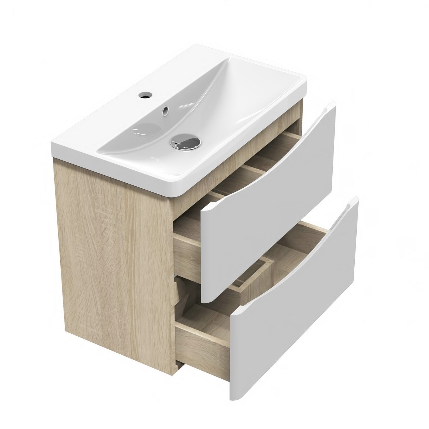 Ensemble meubles Salle de Bain 60cm simple vasque + miroir lumineux - 3