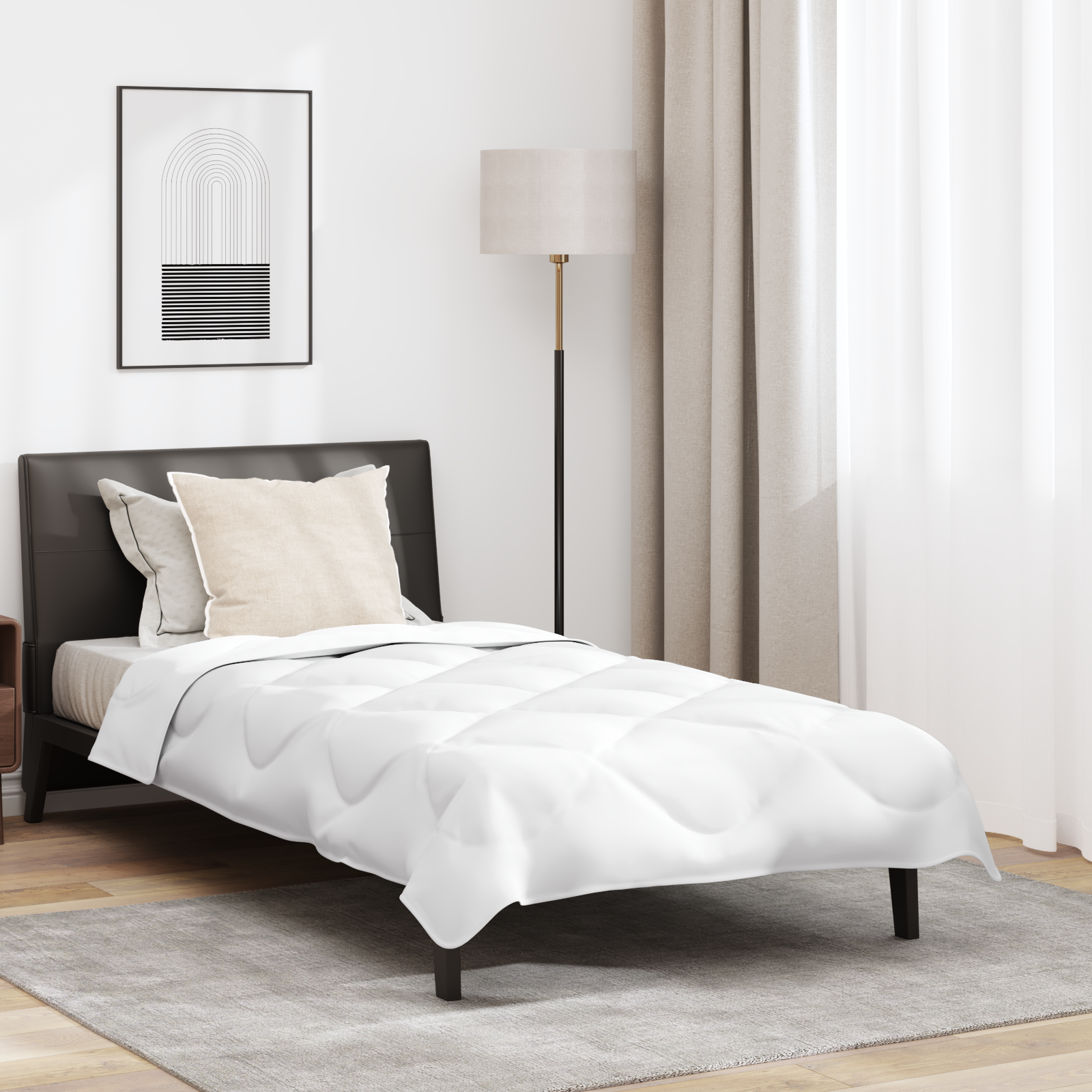 Duvet d'été simple 2 pcs | Couette Blanc 155 x 220 cm Microfibre - 2