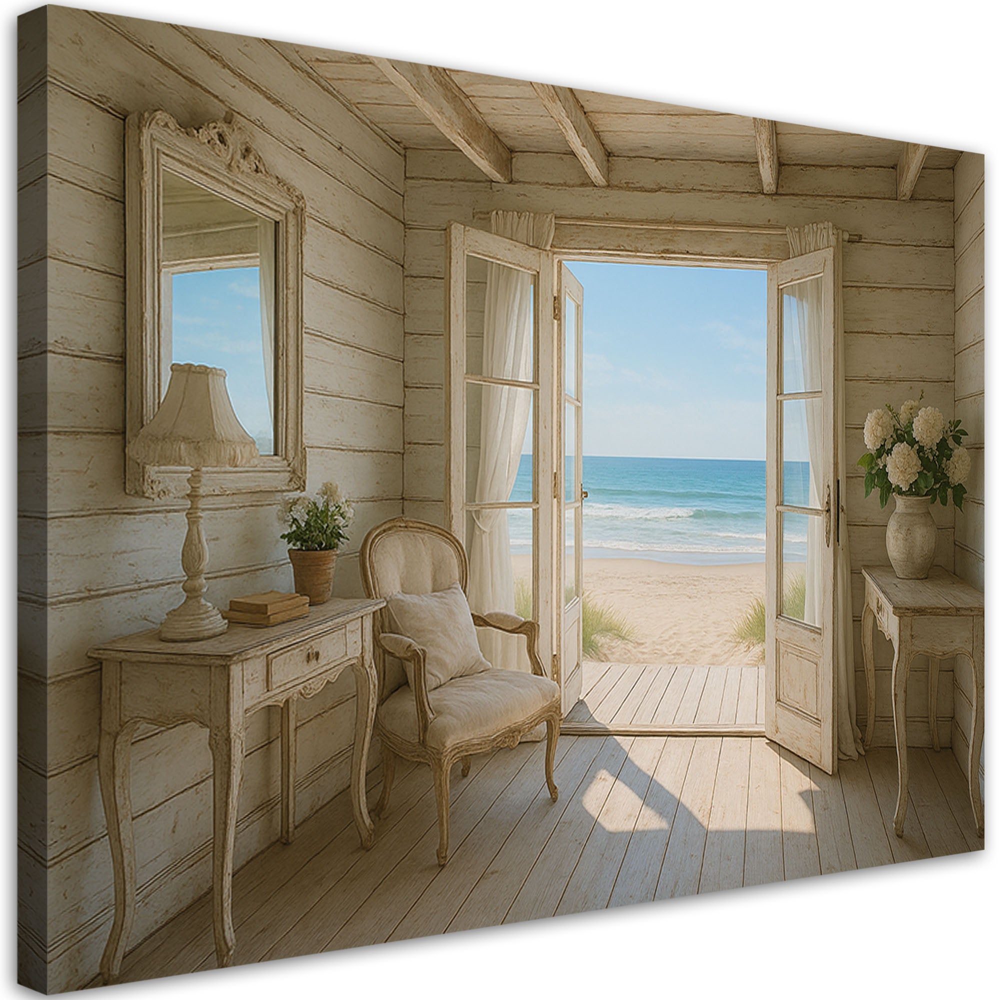 Obraz do salonu sypialni jadalni, Widok na plażę Shabby Chic 90x60