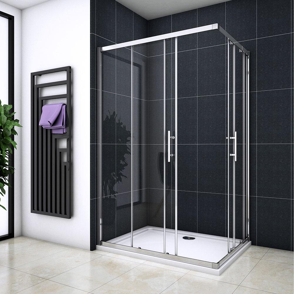 Océan Cabine De Douche 76x110x195cm En 6mm Verre Anticalcaire Porte De Douche Coulissante L'ccès D'angle - 2