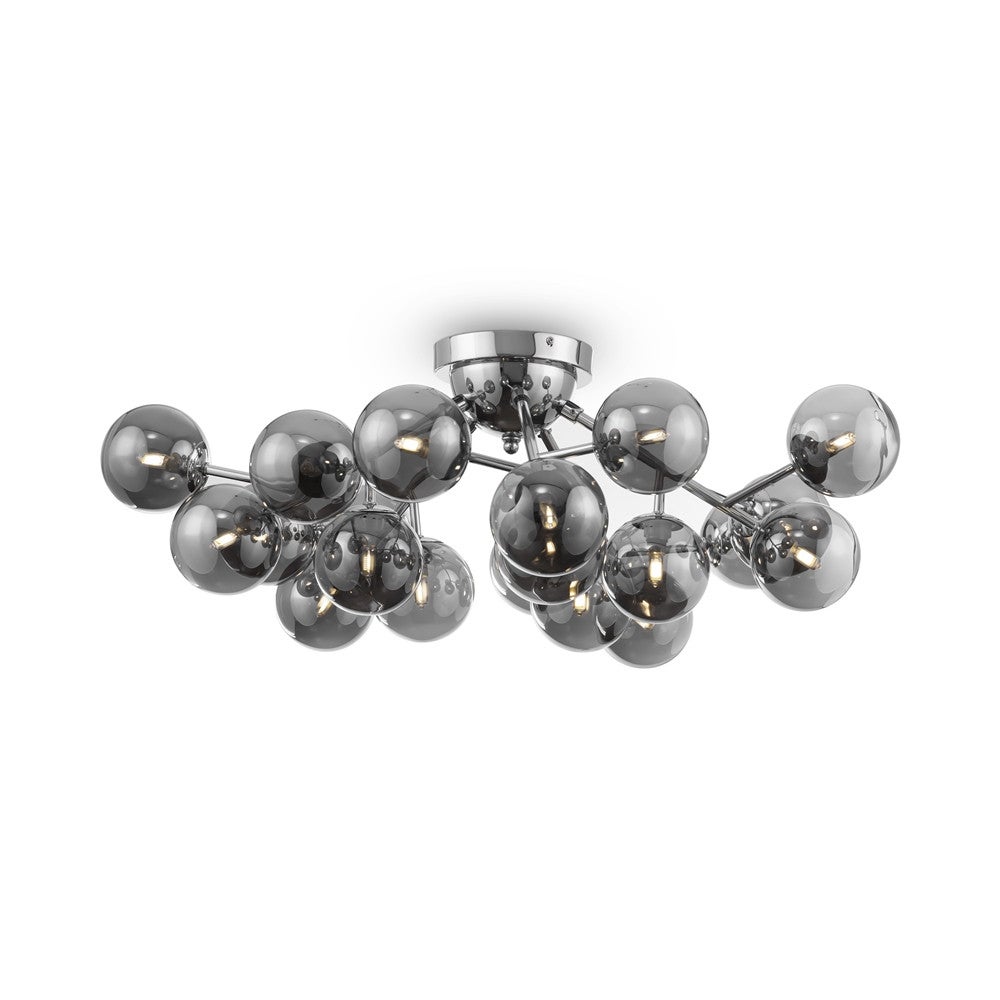 Lampa sufitowa wisząca Dallas chromowana dymiona 20xG9x28W wym: 25 x 75 x 75 cm szkło Maytoni