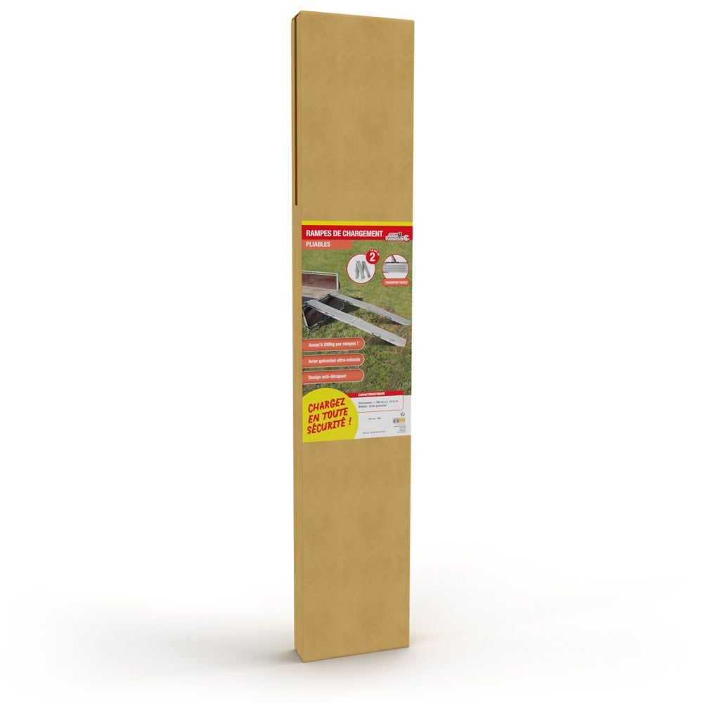Rampe de chargement pliable - charge max 400 kg - en acier galvanisé - 5