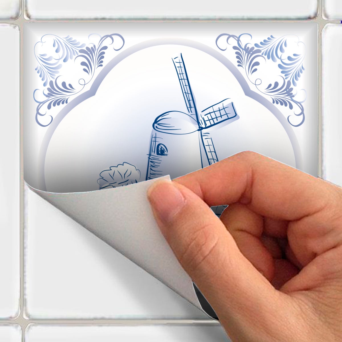 24 adesivi piastrelle di cemento delft Zandvoort - Sticker adesivo - adesivi murali - 24stickers10x10cm - 5