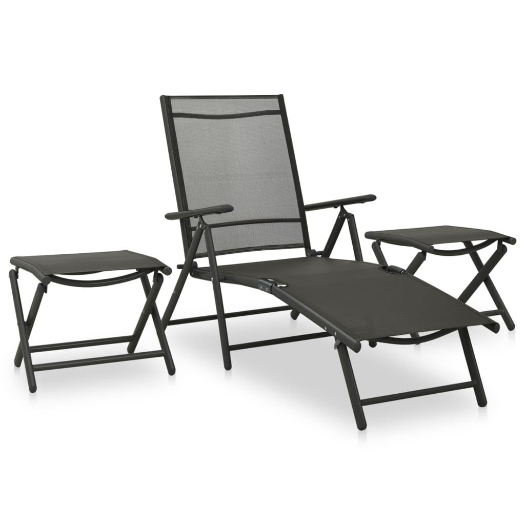 Maison Exclusive - Set da Pranzo da Giardino 10 pz Nero e Antracite - 4
