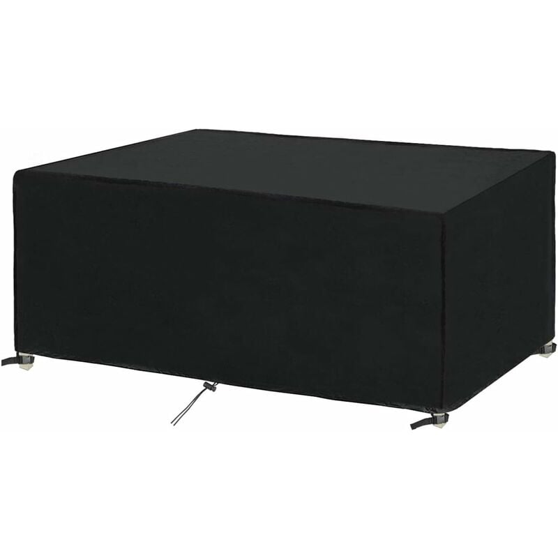 Pokrowiec ochronny na meble ogrodowe - 250x150x90 cm - Oxford 420D czarny prostokątny - Pokrowiec ochronny na stoły i meble ogrodowe