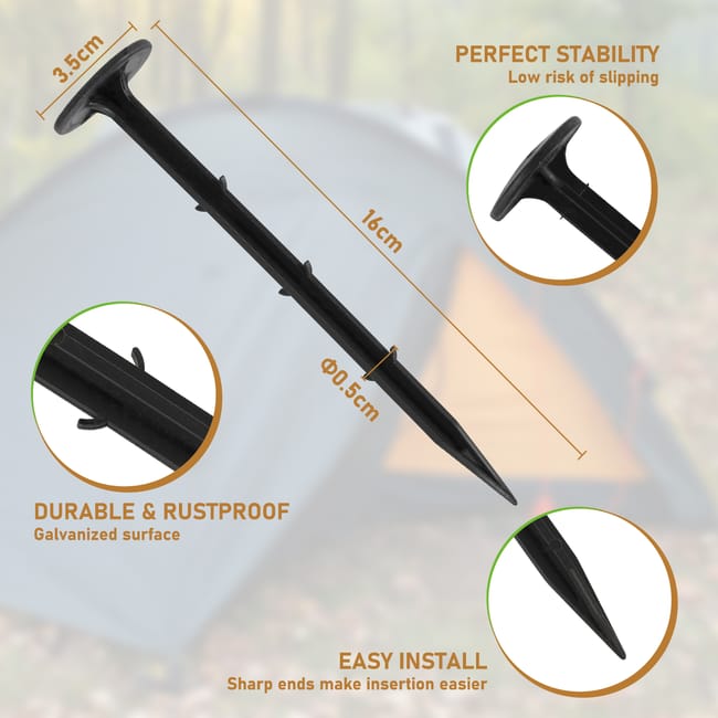 60 Picchetti Grigi A Forma Di Fungo, Lunghi 9,5 Cm, Per Fissare Cinghie E Teloni Al Terreno Ideali Per Escursionismo Giardinaggio Come Supporti Per Piante E Per Gazebo 95510395 60 Picchetti Grigi A Forma Di Fungo, Lunghi 9,5 Cm, Per Fissare Cinghie E Teloni Al Terreno Ideali Per Escursionismo Giardinaggio Come Supporti Per Piante E Per Gazebo 95510395