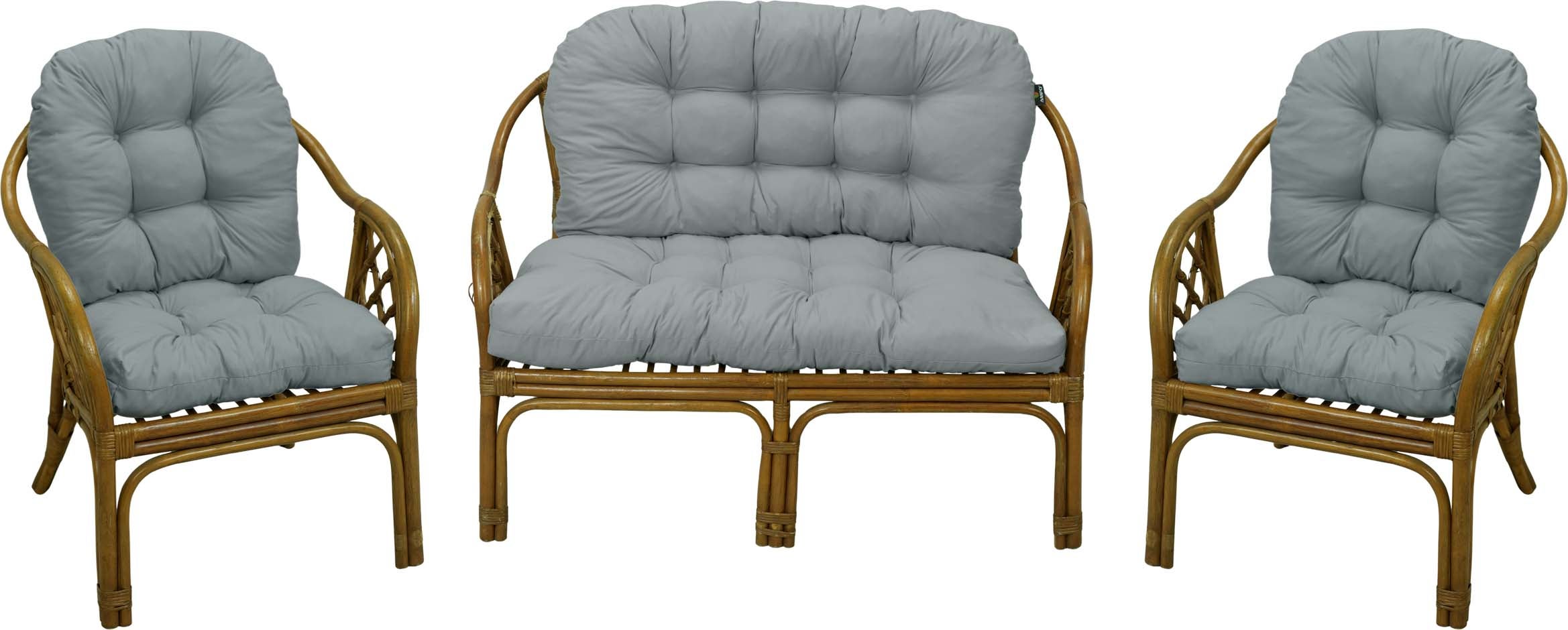 Poduszki na meble rattanowe AMPO komplet jasny szary silikon 1 kpl.