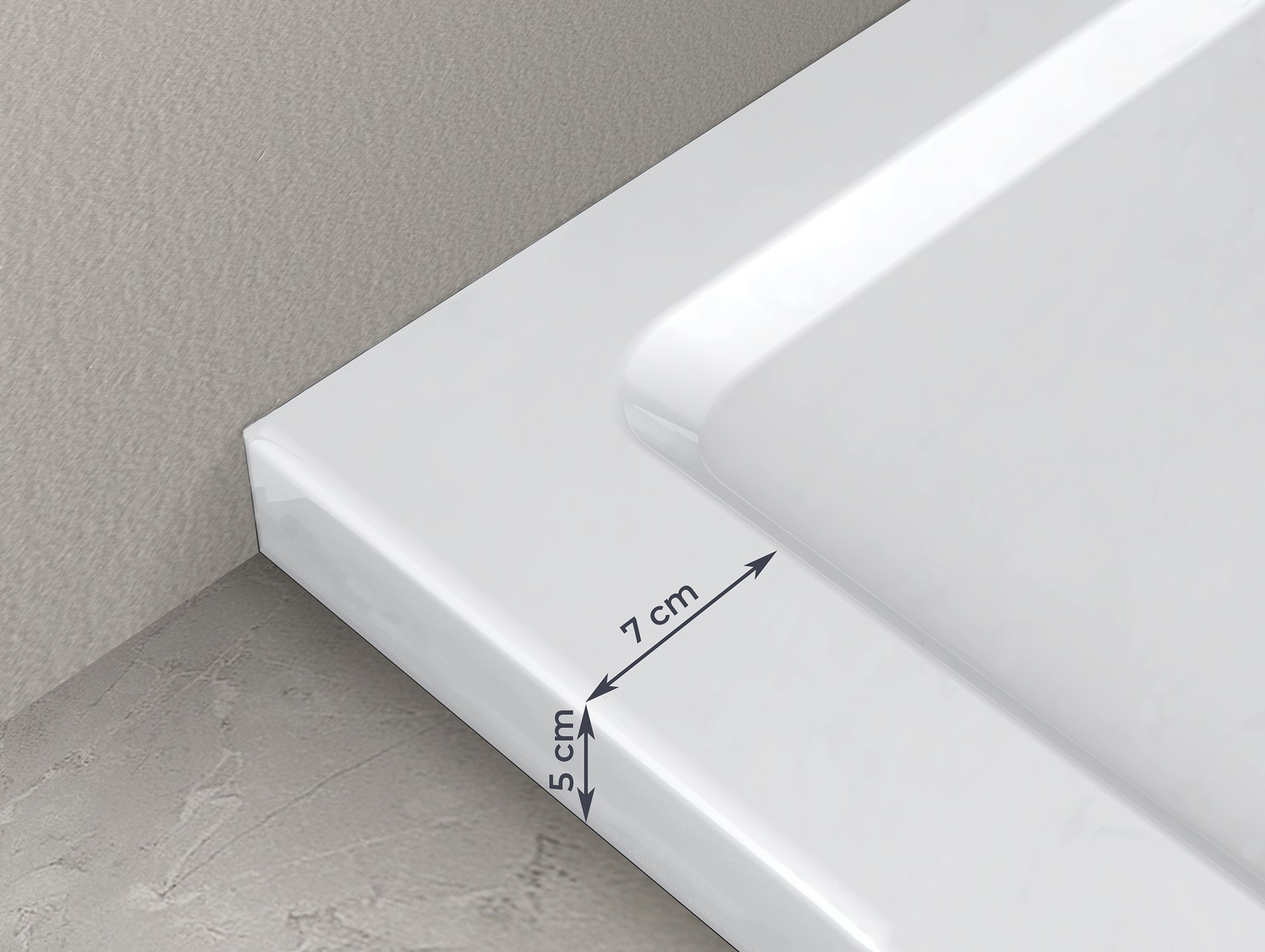 NALA-Piatto Doccia Rettangolare Ribassato In Abs H 5cm Con Piletta Inclusa 70x120 - 3