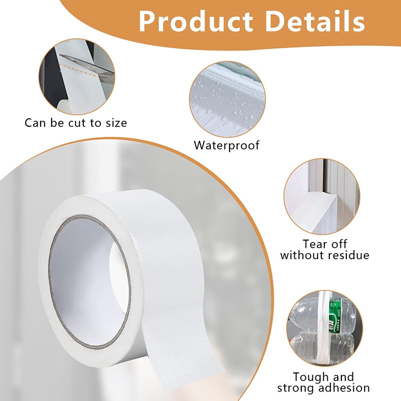 Cinta de sellado para ventanas (paquete de 2), resistente al viento y al polvo, tira de sellado, adecuada para huecos de puertas y ventanas, 5 cmx20m - 3