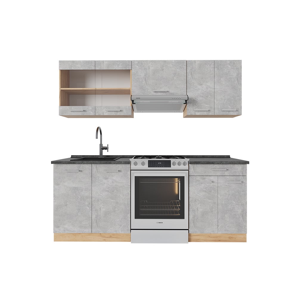 Vicco Aneks kuchenny R-Line, Beton/złoty dąb, 200 cm , BP Antracyt