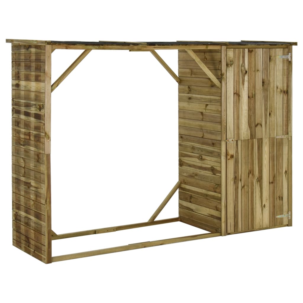 Maison exclusive - caseta leña y herramientas jardín madera pino 253x80x170 cm