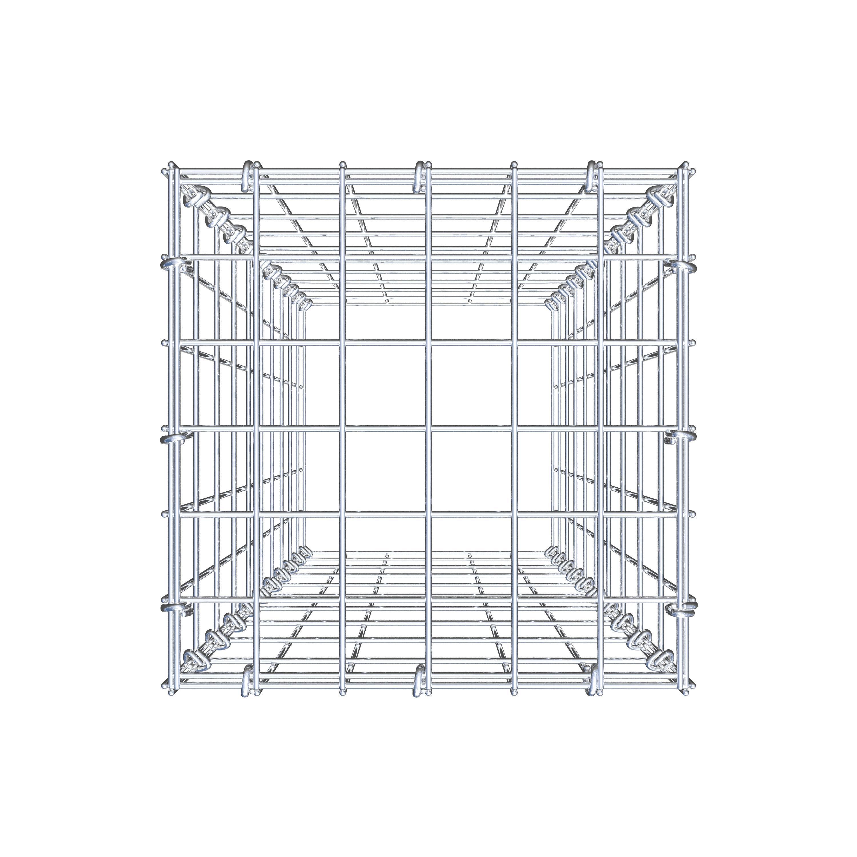 Gavión para apilar en acero galvanizado 100x30x30cm (LxAxP), malla 5 x 10cm, Anillo en C, sin rejilla inferior - 5