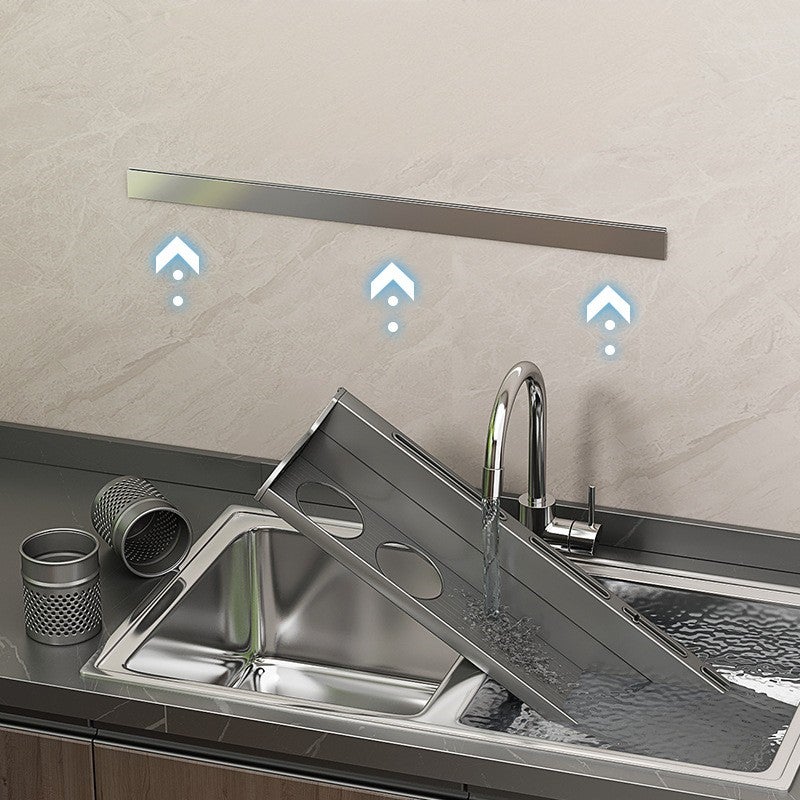 Estante de pared multifuncional para el hogar, estante de almacenamiento para especias, estante de cocina sin taladro con 2 tazas 50cm - 4