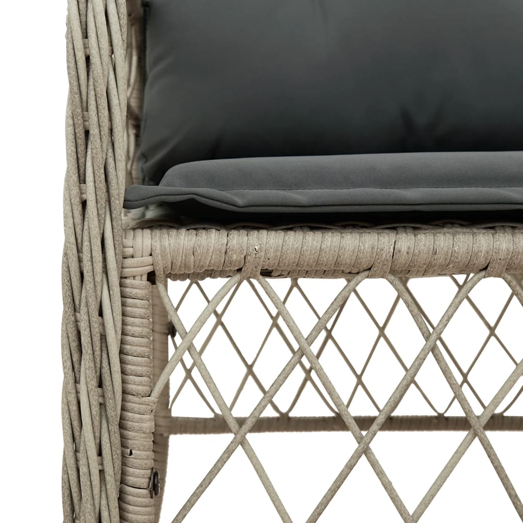 Fauteuils de jardin avec coussins 2 pcs rotin synthétique gris - COMFORTXL - 8