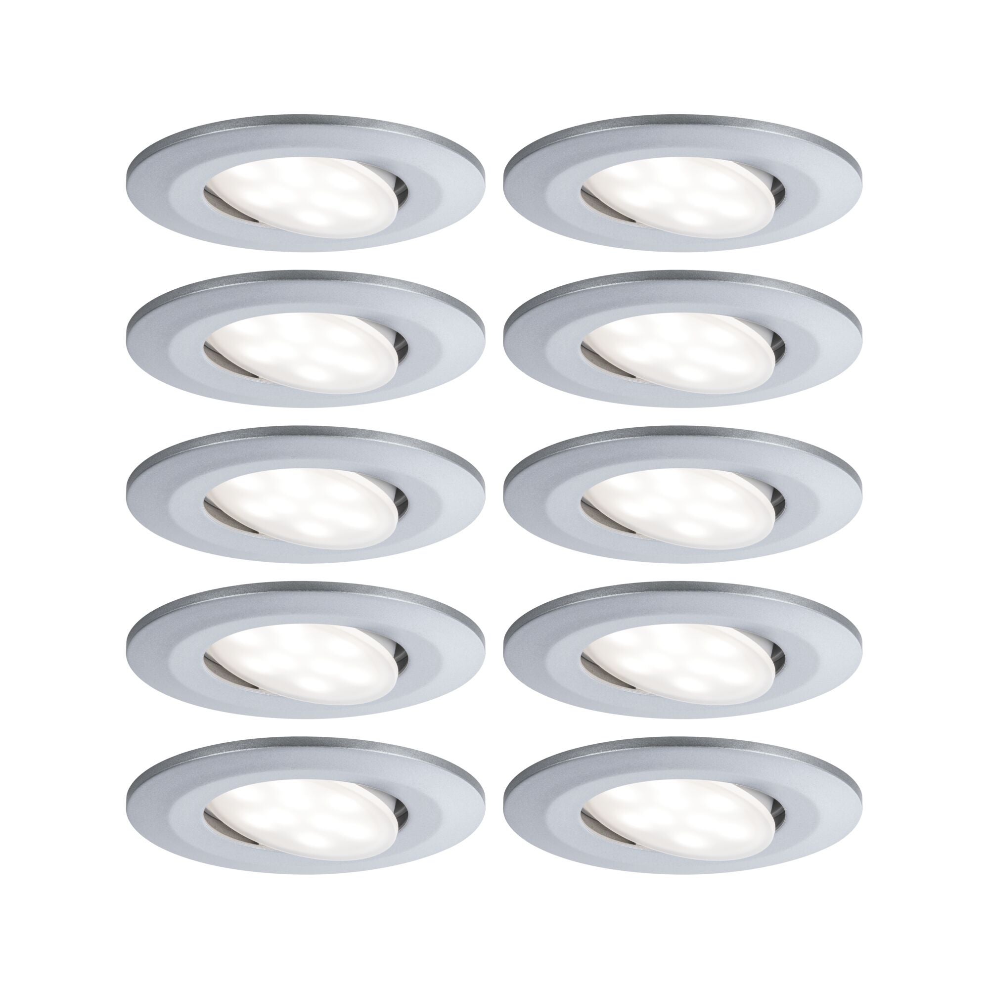 Spot encastré LED Calla Kit de base orientable IP65 rond 90 mm 30° 10x5,2W 10x460lm 230V gradable 4000K Chrome mat - 2