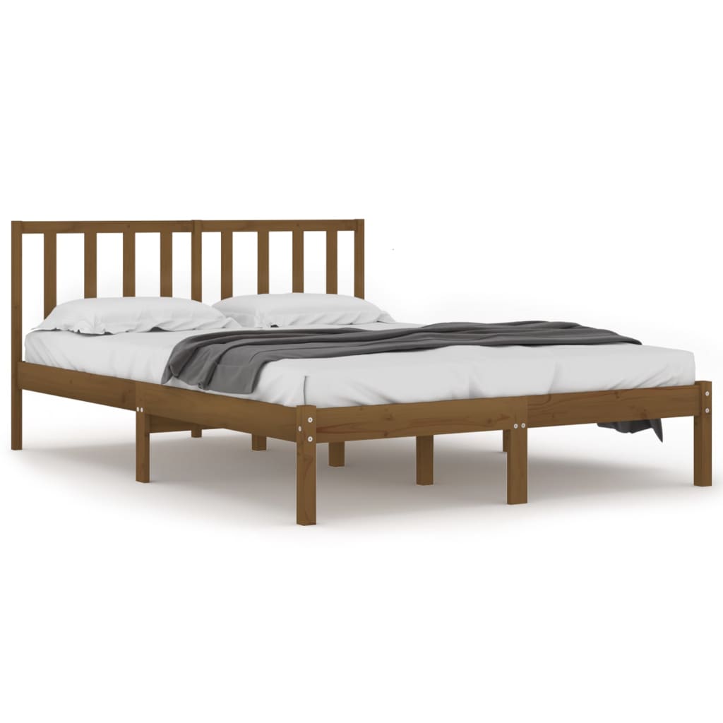 Maison Exclusive - Estrutura de cama 200x200 cm pinho maciço castanho mel - 2
