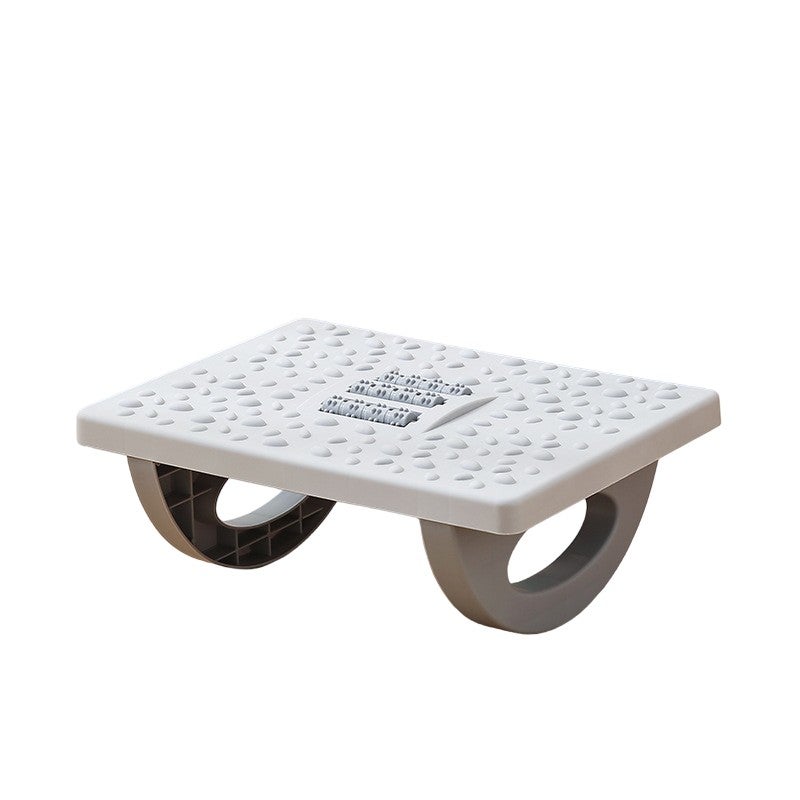 Suport ergonomic pentru picioare Flippy, plastic, gri, cu role de masaj, 33.5x24x12 cm