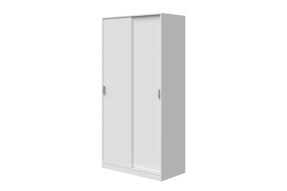 Armoire ENZO 2 portes coulissantes L100 x H200cm - Blanc - 8