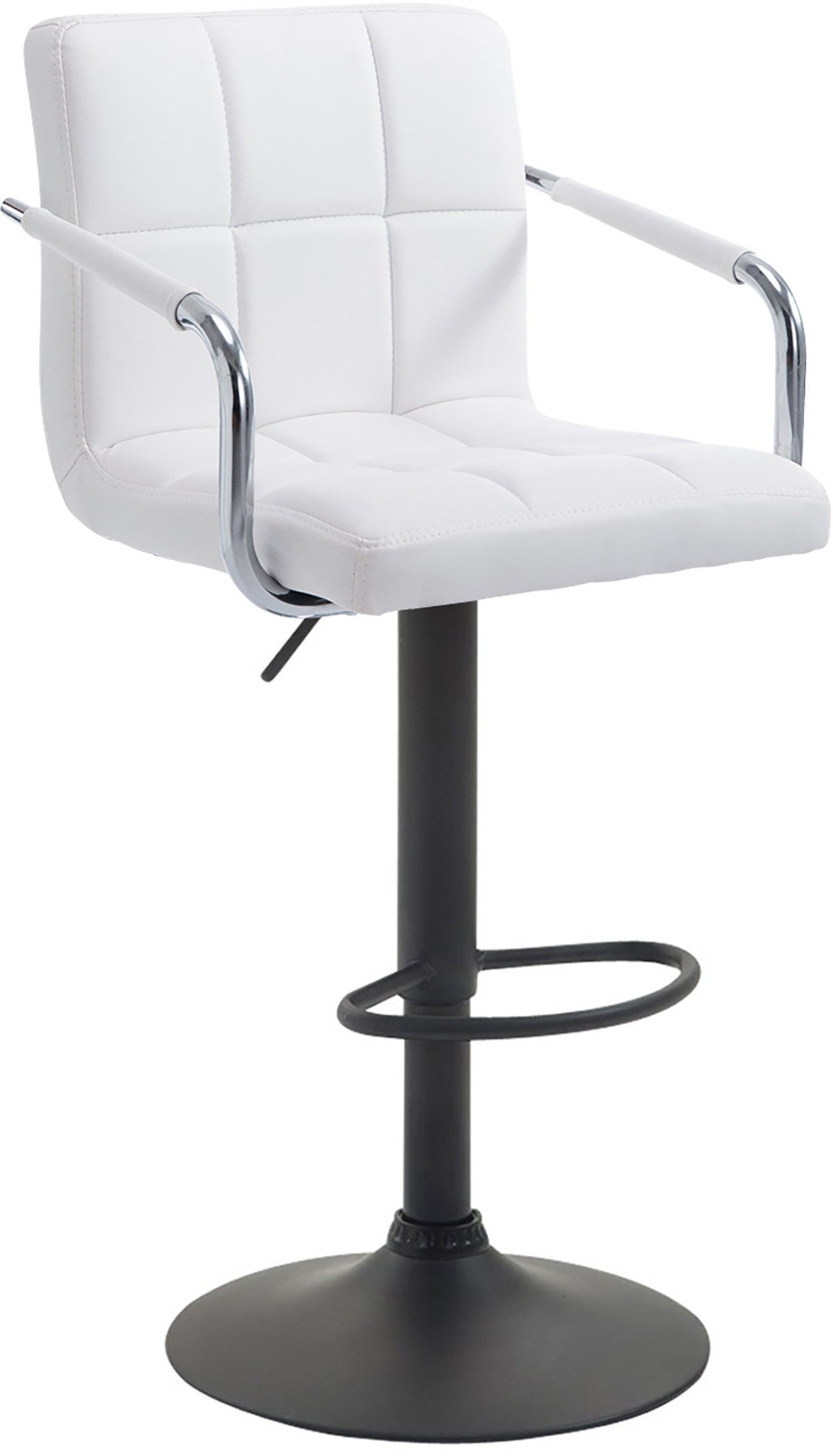 Tabouret de bar design ajustable de style retro avec pied central en inox
