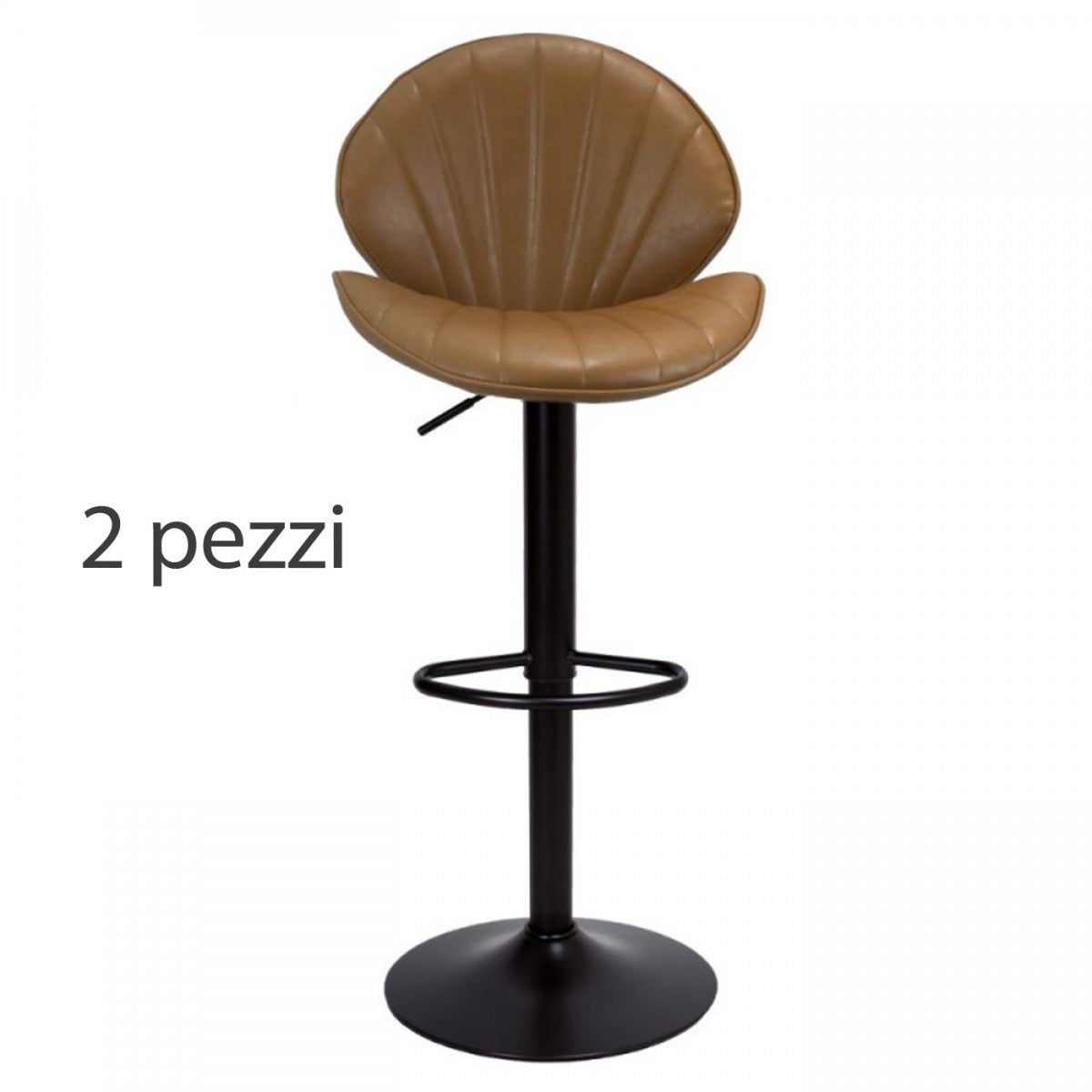 Set di 2 sgabelli da bar Ponte in ecopelle nera | Leroy Merlin
