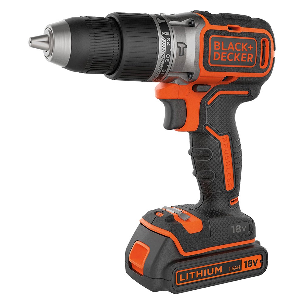 BLACK+DECKER BL188KB – akumulatorowa wiertarko-wkrętarka udarowa – 2 prędkości – jednoczęściowa – 52 N·m – 2 akumulatory – 18 V