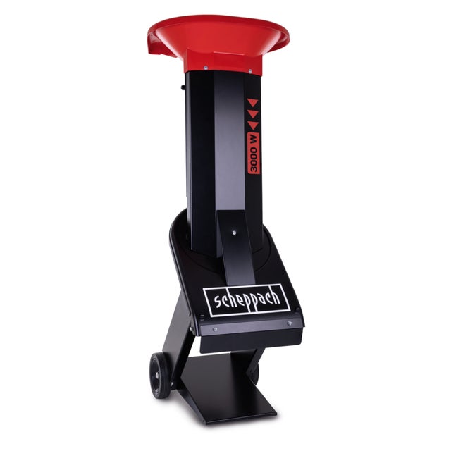 Scheppach Broyeur de végétaux BIOSTAR 3000 - 400V - 3500W - Branche Ø45mm - Ouverture 130x160mm - Made in Germany - Dispositif de déplacement inclus