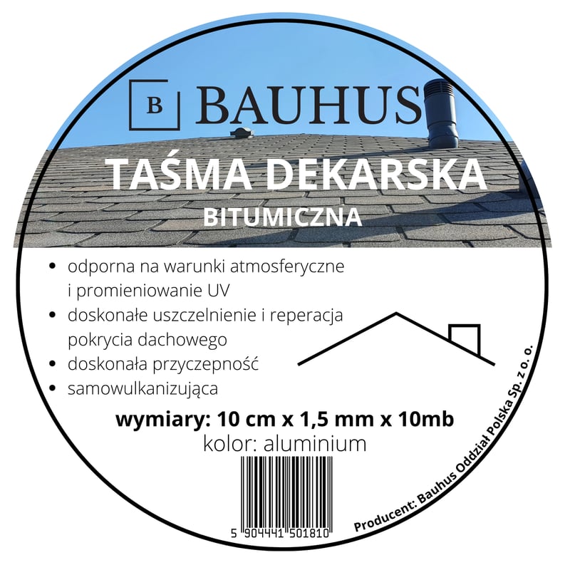Taśma dekarska bitumiczna aluminium 10 cm x 1,5 mm x 10 mb