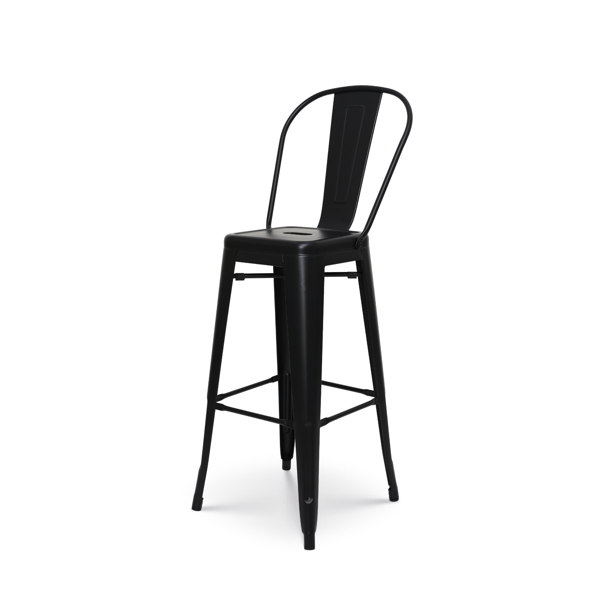 Tabouret De Bar En Métal Noir Mat Style Industriel - Sans