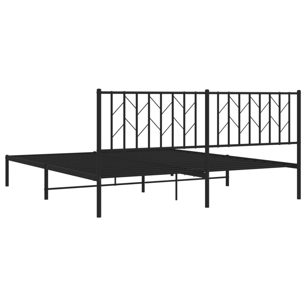 Estructura cama sin colchón con cabecero metal negro 180x200 cm vidaXL - 7