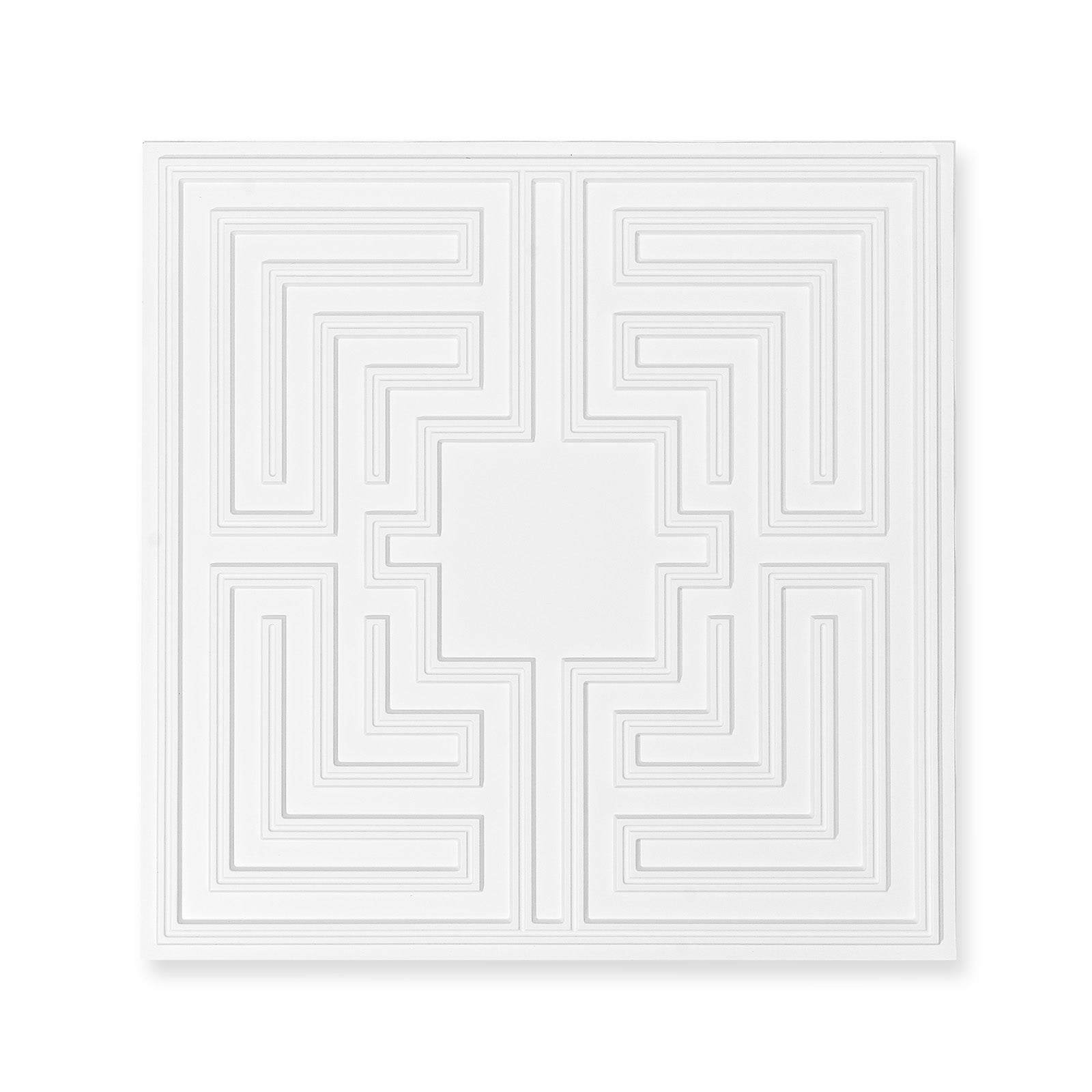 Dalles de Plafond PVC VEVOR Lot de 12, 605x605 mm, Découpe Facile, Pose avec Colle, Motif Echo Blanc, pour Maison et Bureau - 8