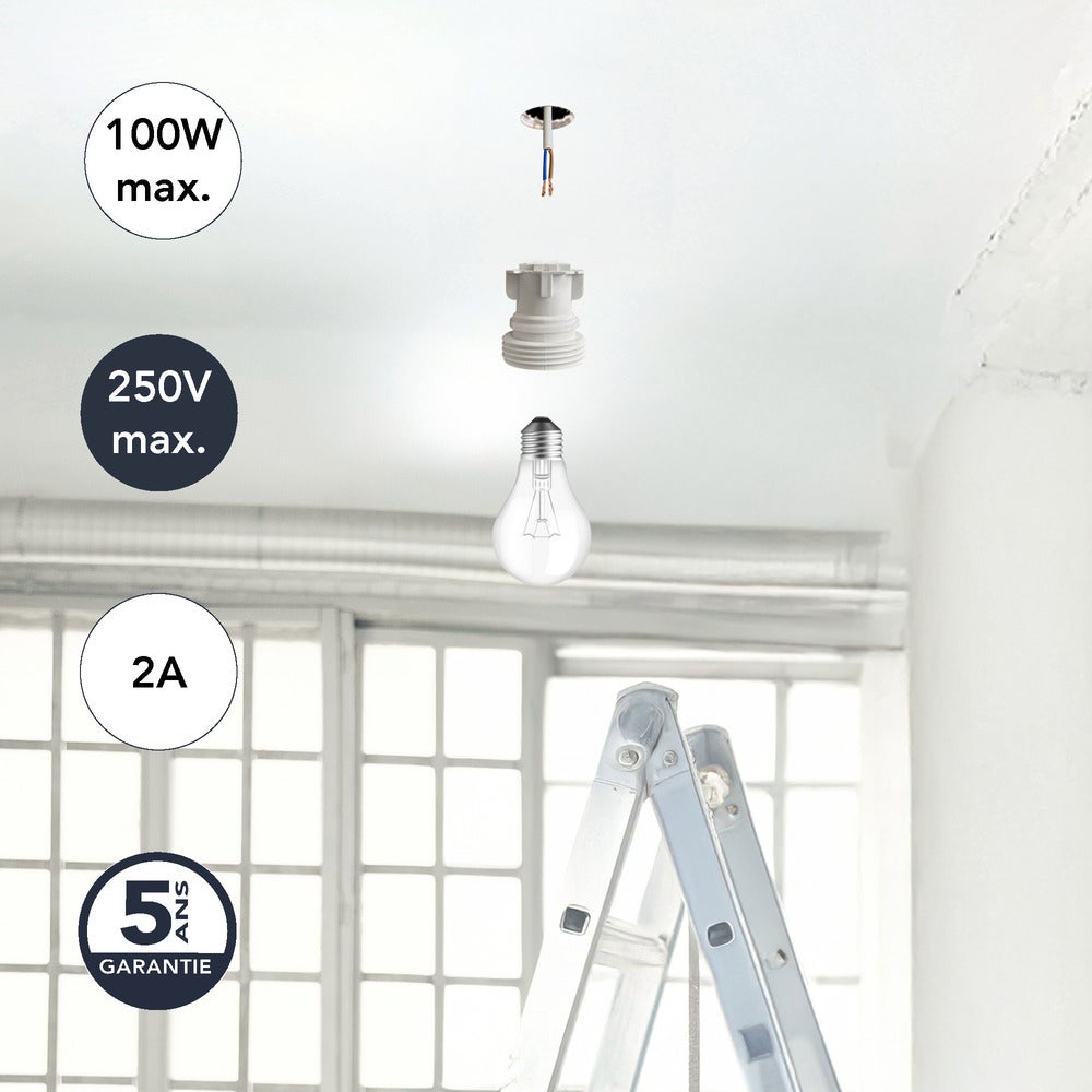 Lot de 10 douilles de chantier E27 à connexion rapide- Tibelec - 3