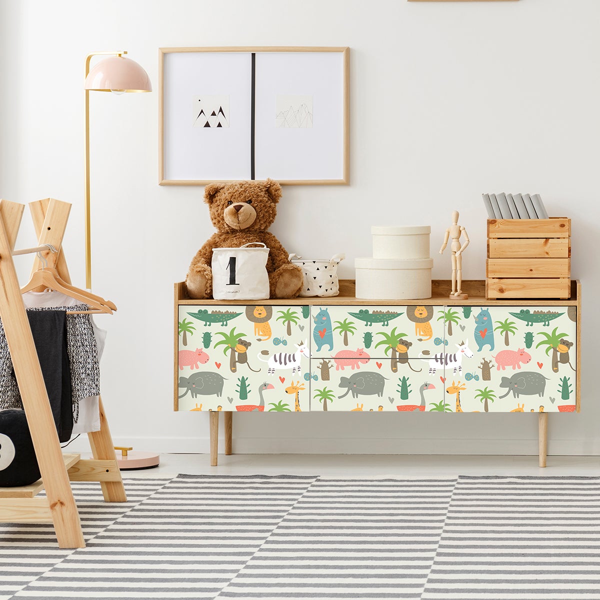 Vinilo decorativo animales tropicales - adhesivo de pared - revestimiento sticker mural decorativo - 60x90cm
