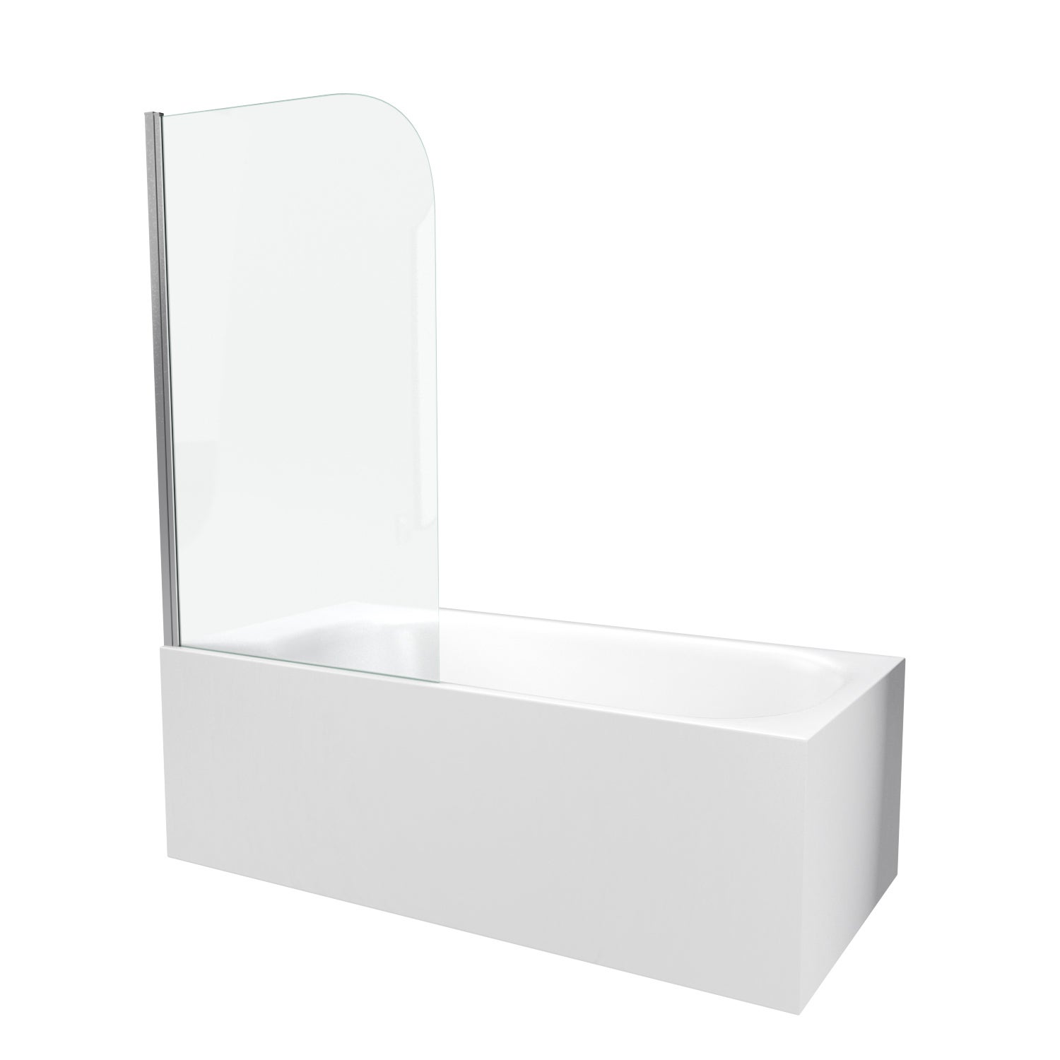 PARE BAIGNOIRE PIVOTANT 130x75cm PROFILE ALUMINIUM CHROME - VELA CHROME - 2
