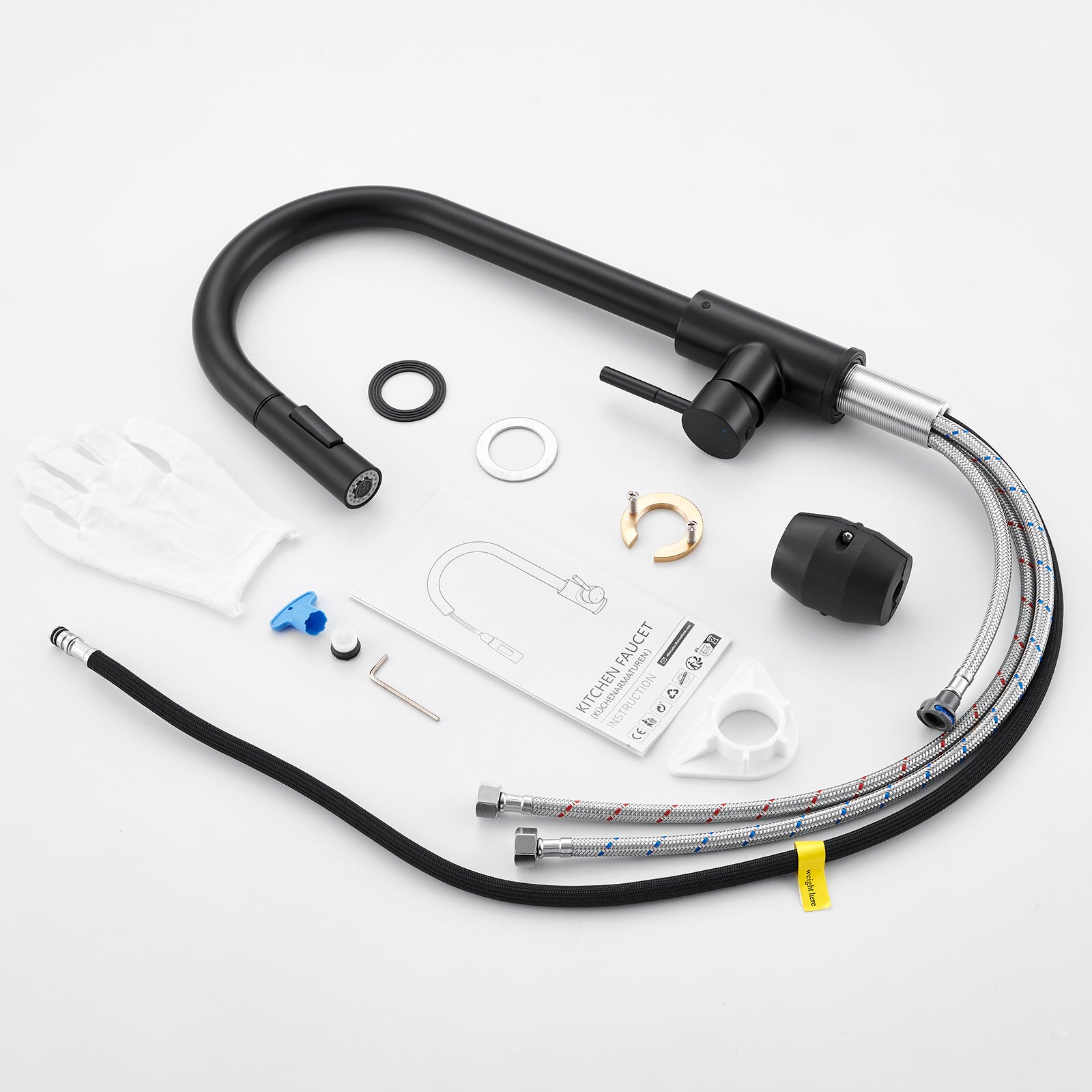 Lonheo Max Robinet de Cuisine Rabattable 2 Jets aux Choux, Mitigeur Evier Repliable en Inox devant Fenêtre, Robinet Évier Pivotant à 360º - 9