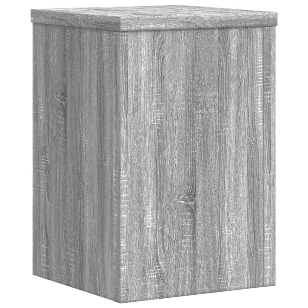 Supports pour plantes, 2 pièces, gris, panneau de bois - 5